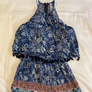Summer High Neck Romper with Tassels